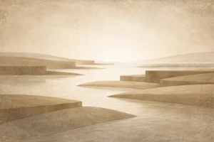 Ilustração conceitual da organização e estrutura em Gênesis 1:9