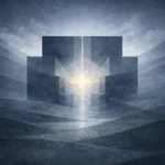 Ilustração abstrata representando identidade e propósito na criação humana segundo Gênesis 1:27.