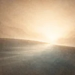 Ilustração editorial abstrata representando separação e limites como princípio de ordem na narrativa bíblica da criação.