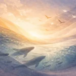 Emergência do movimento e da vida na narrativa da criação bíblica representada de forma abstrata e fluida