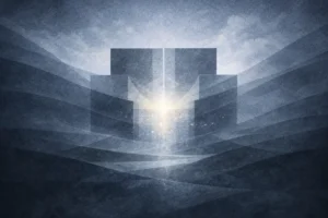 Ilustração abstrata representando identidade, propósito e responsabilidade na criação do ser humano segundo Gênesis 1:26.